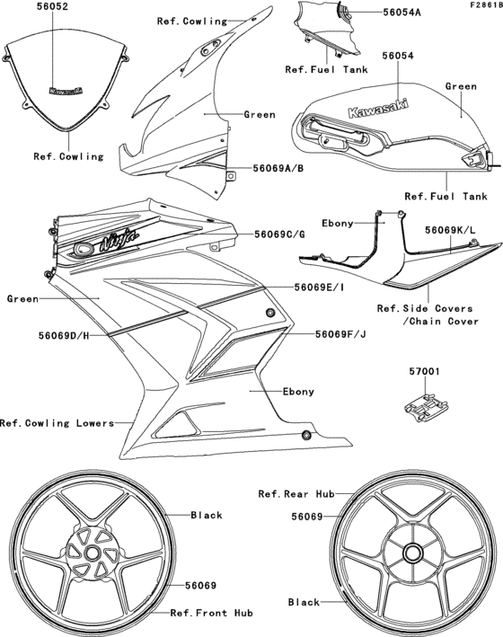 EX250 Decals(green)(kbfa)
