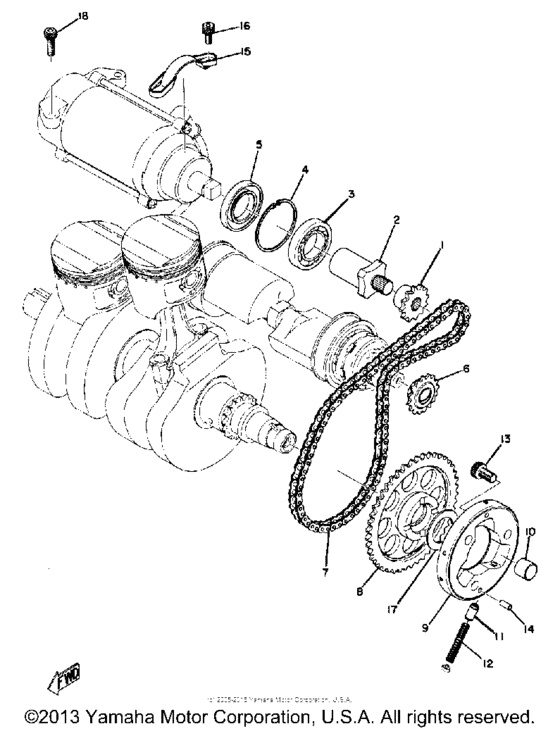 Starting motor unit