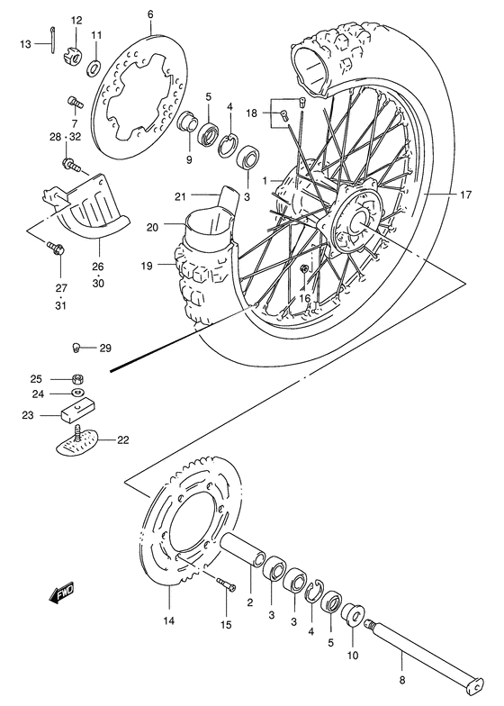 Rear wheel complete assy