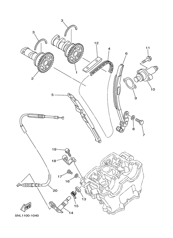 WR250F Camshaft. chain