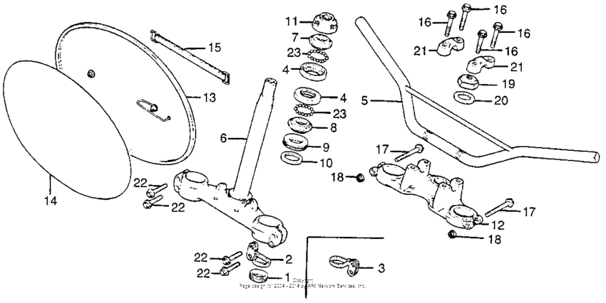 Handlebar + stem + top bridge
