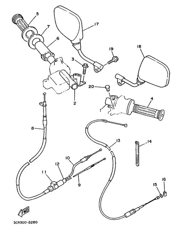Steering handle. cable