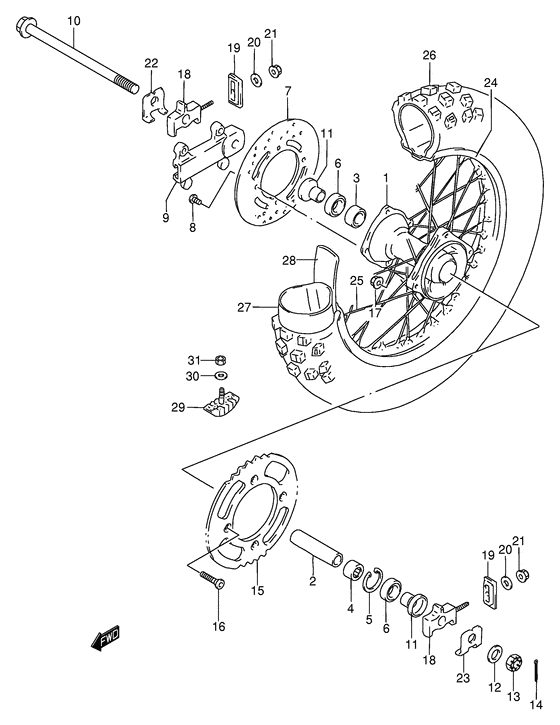 Rear wheel complete assy