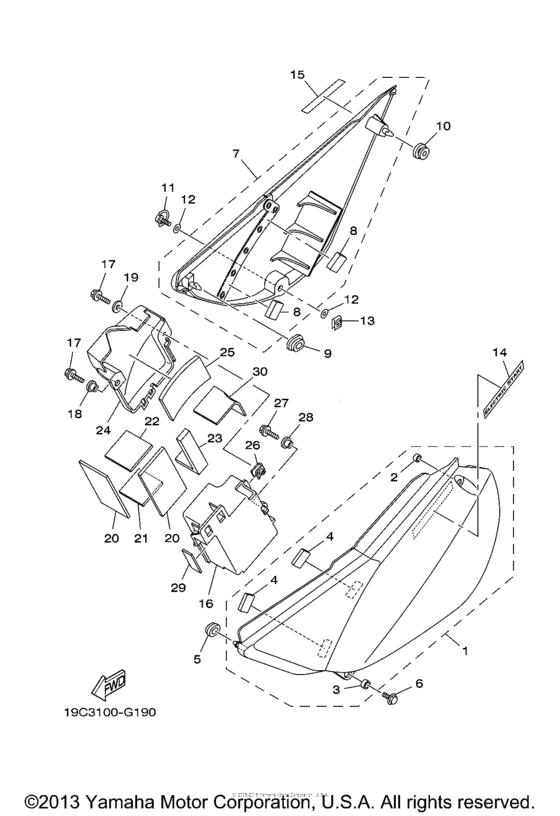 TTR125LEY Боковые обтекатели