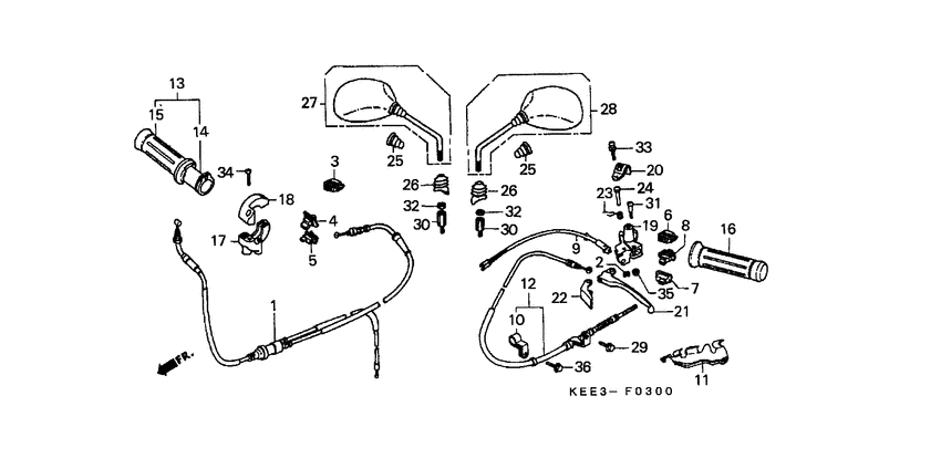 Handle lever/switch/cable