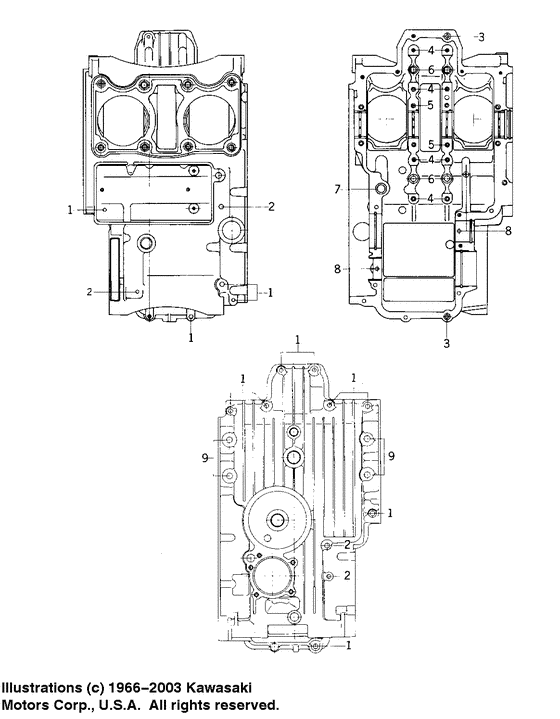 KZ400 Crankcase bolt & stud pattern
