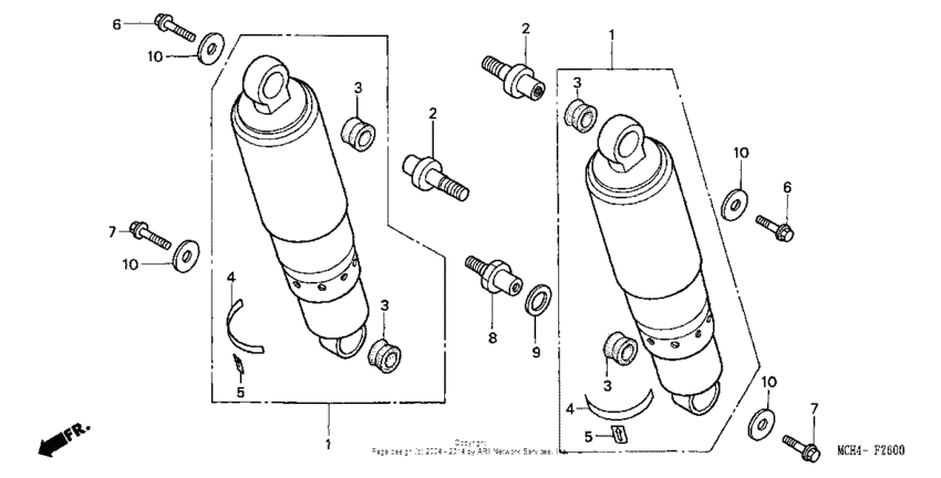 VTX1800C Rear shock absorber (1)