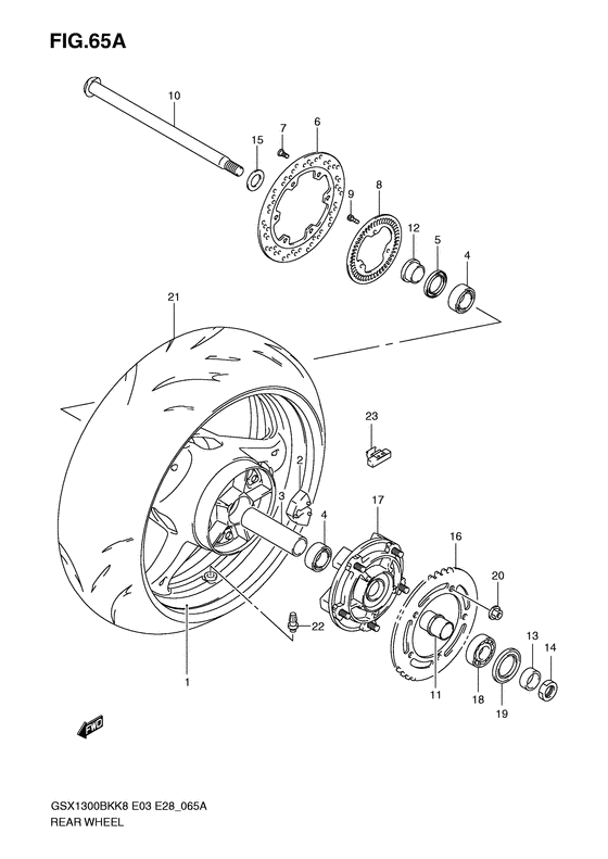 Rear wheel complete assy