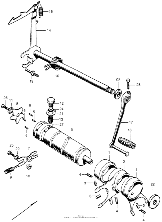 Shift drum + shift arm