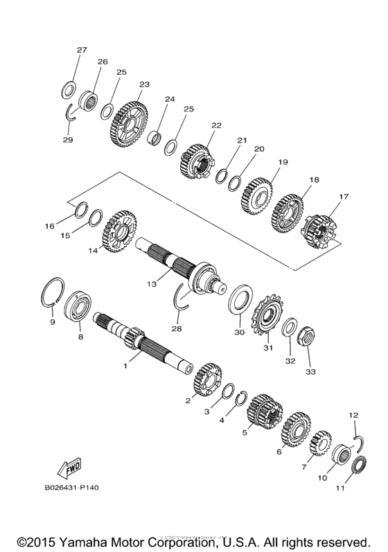 YZFR3FL Трансмиссия