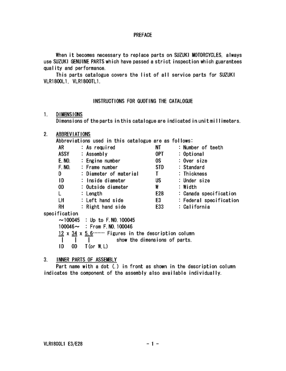 VLR1800 Catalog preface