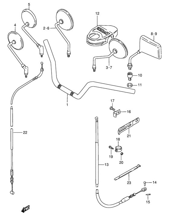 Handlebar - front cable