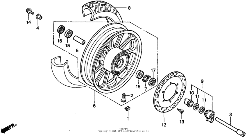 VT1100T Переднее колесо