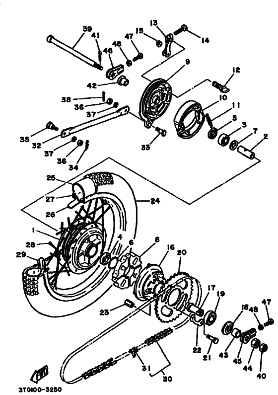 Rear wheel complete assy