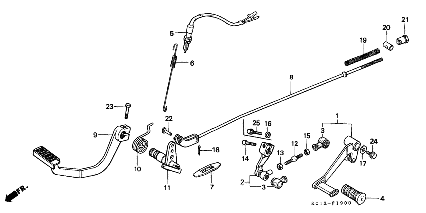 Change pedal/brake pedal