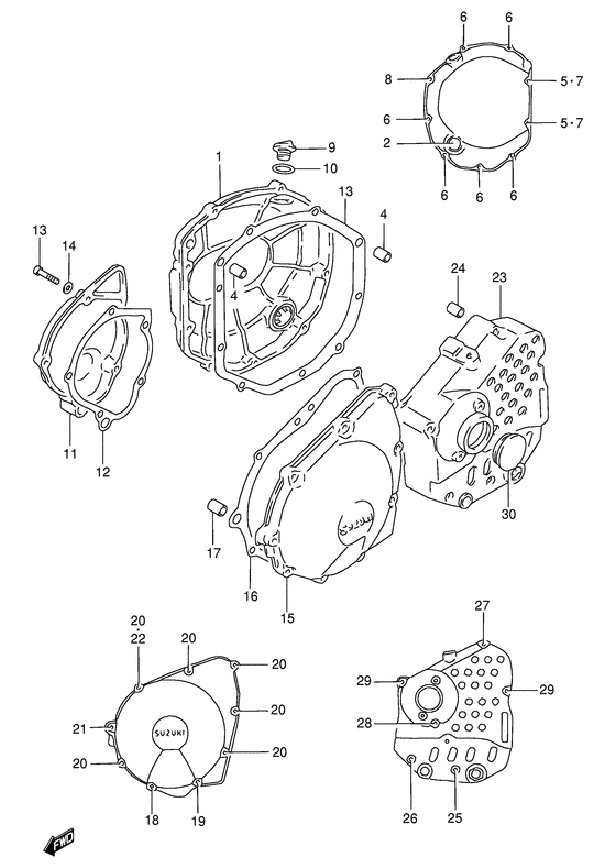 Crankcase cover ass`y  (v