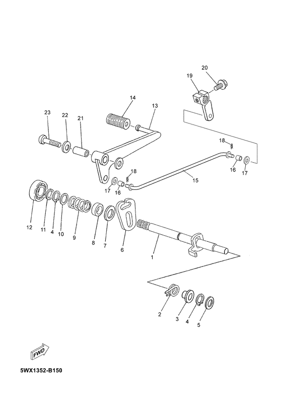 TZR50 Вал переключения