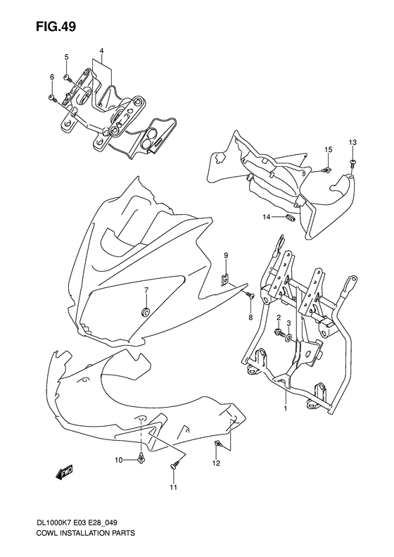 Cowl body installation parts