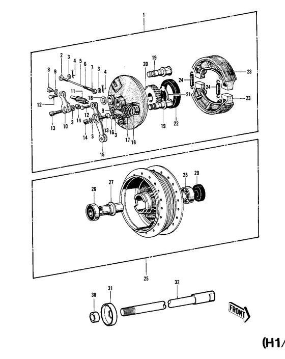 Front hub/brake