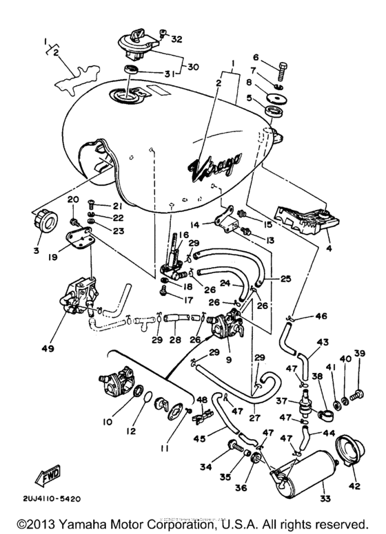 XV250 Топливный бак