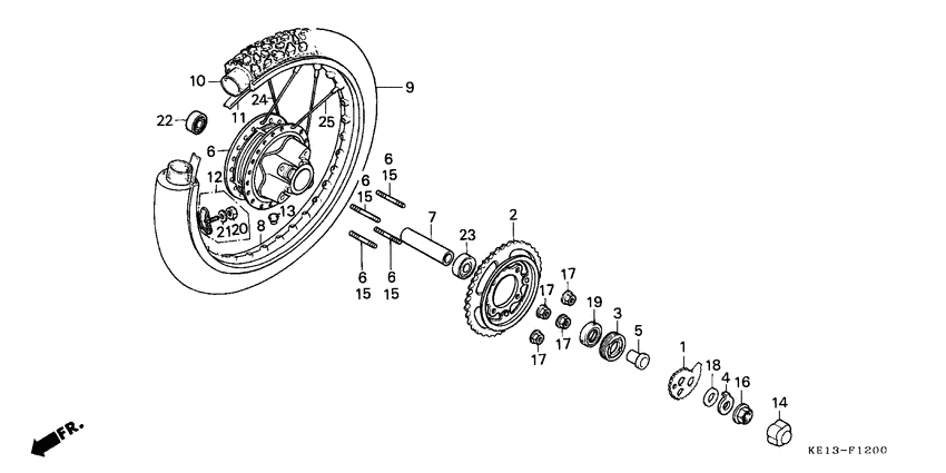 Rear wheel complete assy