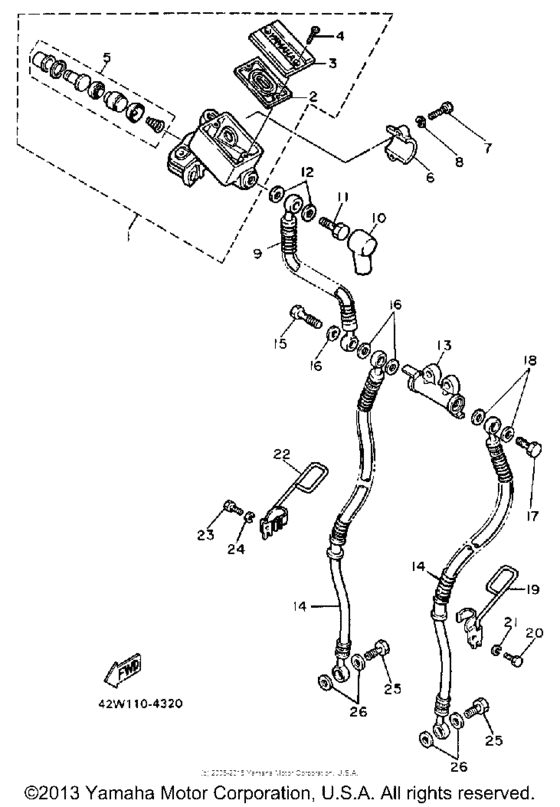 XV1100S Главный тормозной цилиндр