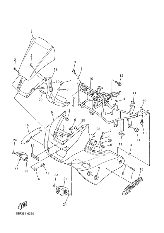 XJ600S Обтекатель 1