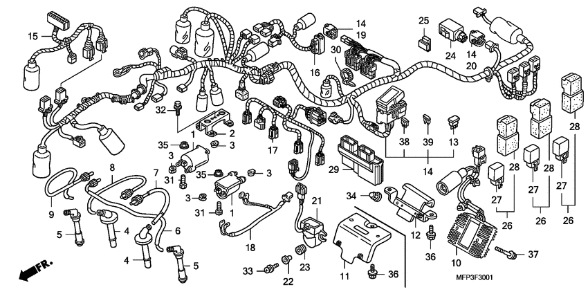Wire harness/ignition coi l