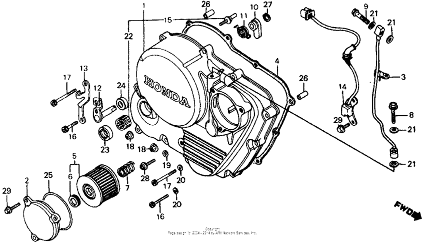 Right crankcase cover 83-84