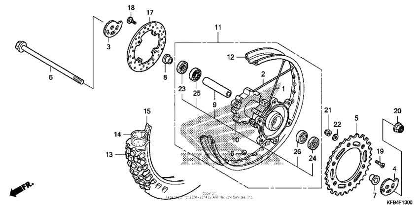 Rear wheel (crf230l)