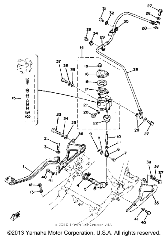 Brake pedal - rear master cylinder
