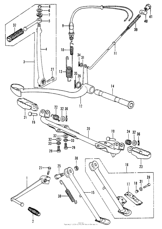 Step bar + side stand + brakepedal