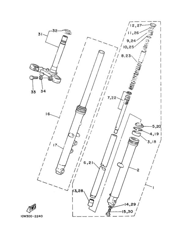 Front fork assy(ur silv