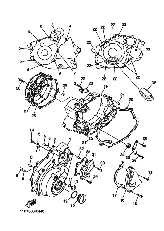 Crankcase cover ass`y  (v