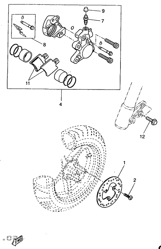 YQ50 Front brake. caliper