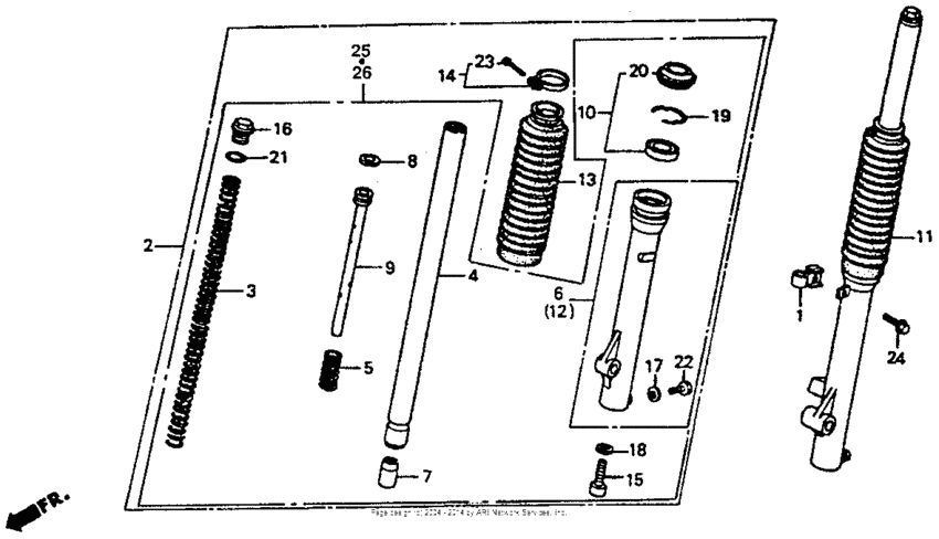 XR80R Front fork 88-94