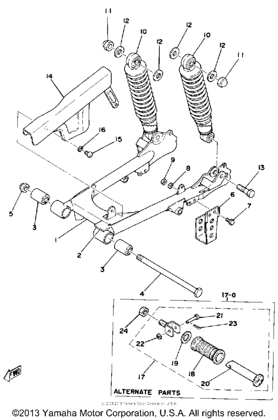 Rear arm rear cushion chain case