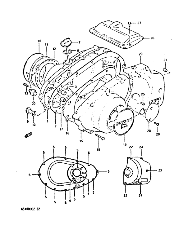 Crankcase cover ass`y  (v