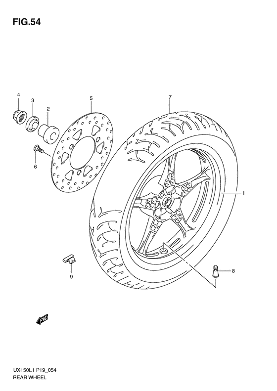 Rear wheel complete assy