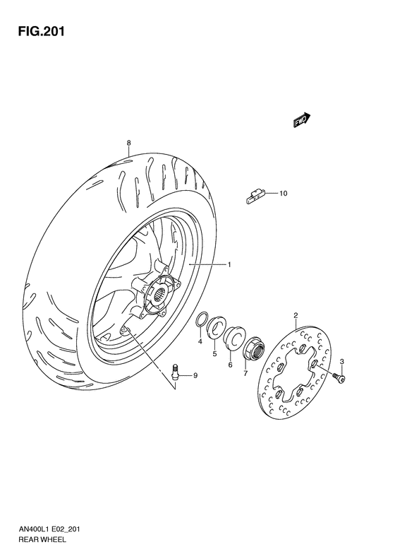 Rear wheel complete assy
