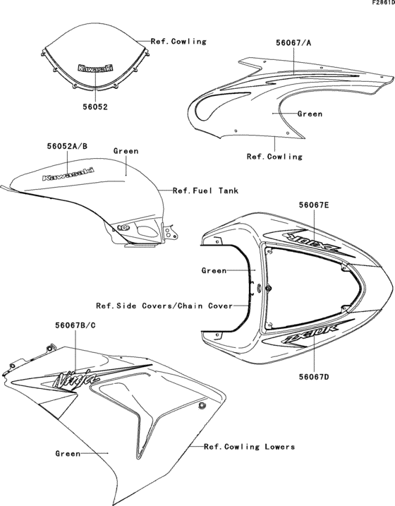 ZX1000 Decals(green)(d7f)