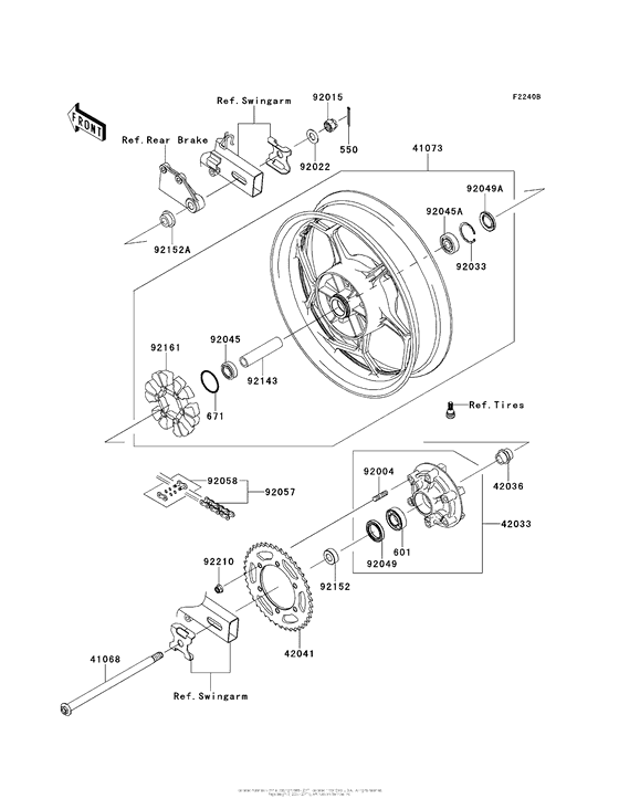 EX300 Rear Wheel / chain (Aef)