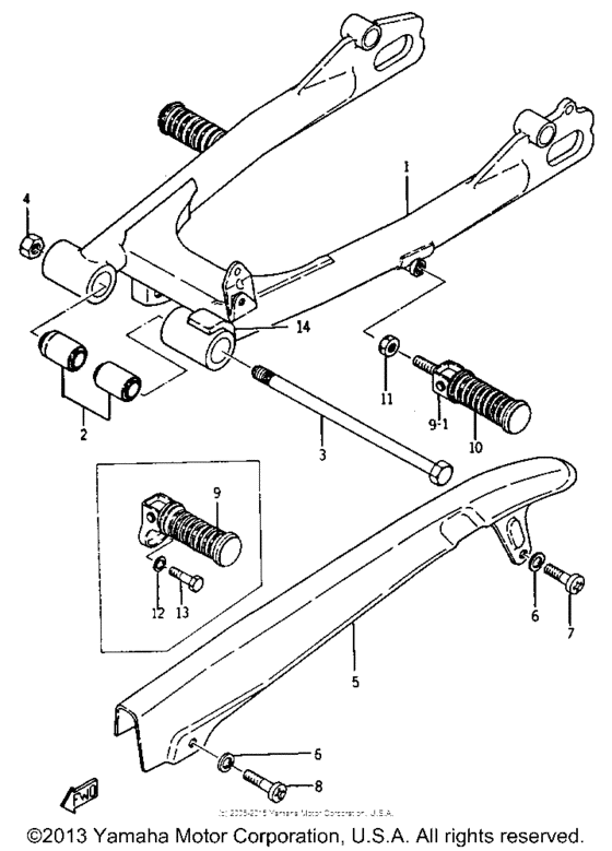 Rear arm and chain case