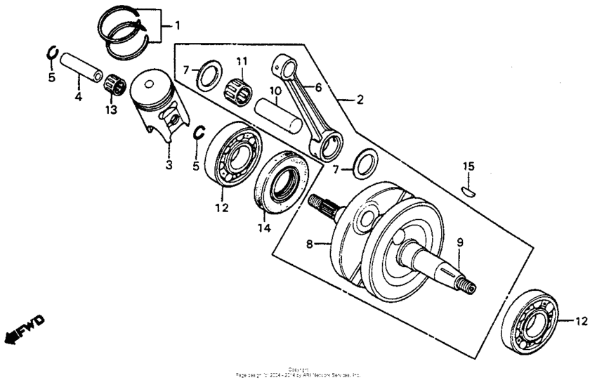 Crankshaft + piston 83