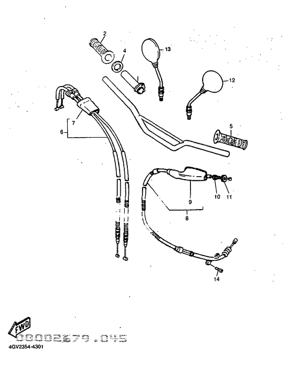 Steering handle. cable