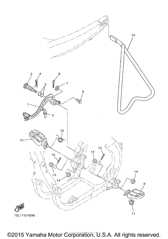 YZ450FFW Подножки