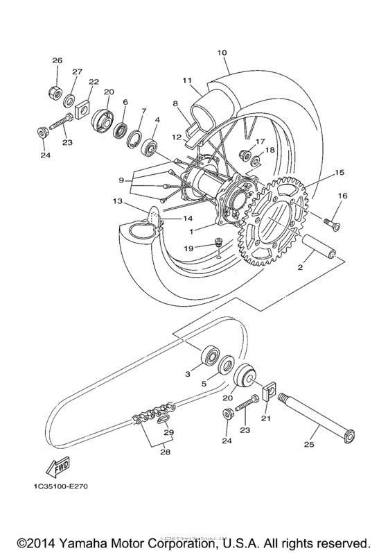 YZ250V Переднее колесо