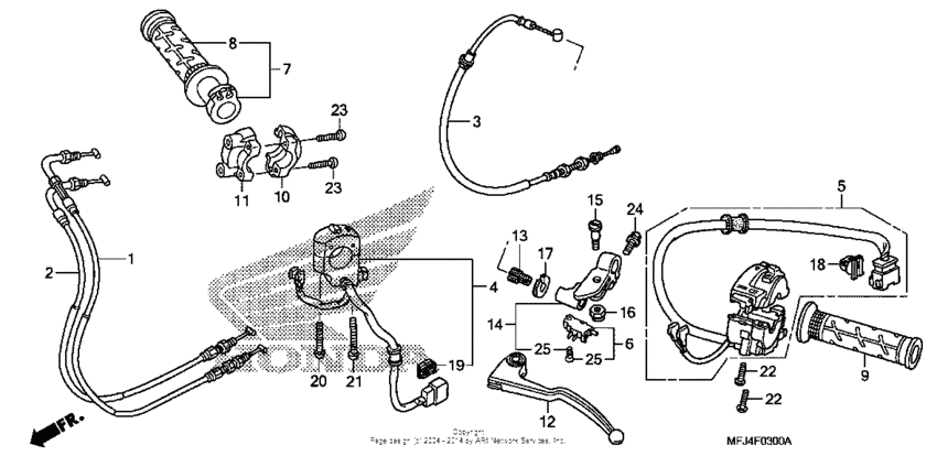 Handle lever + switch + cable