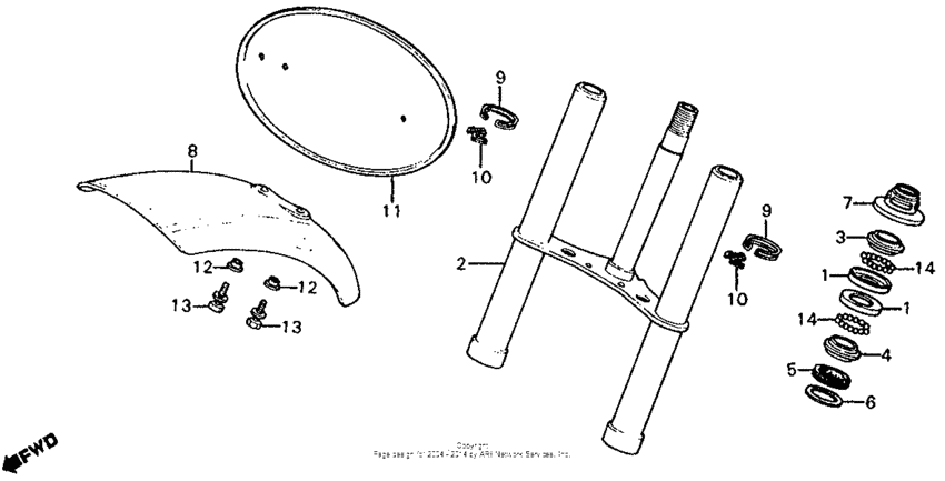 Front fork front fender
