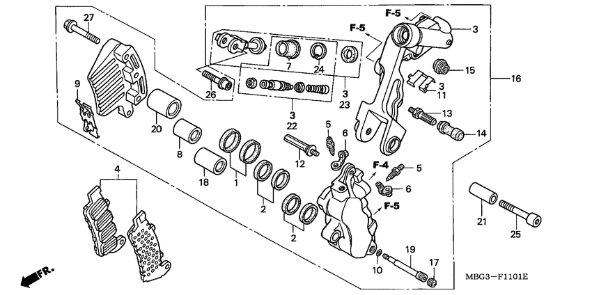 L. front brake caliper